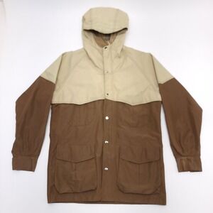 Vintage Force 10 Gore-Tex Jacket Men's Medium‎ Zip Snap Hooded Brown Tan Shell
